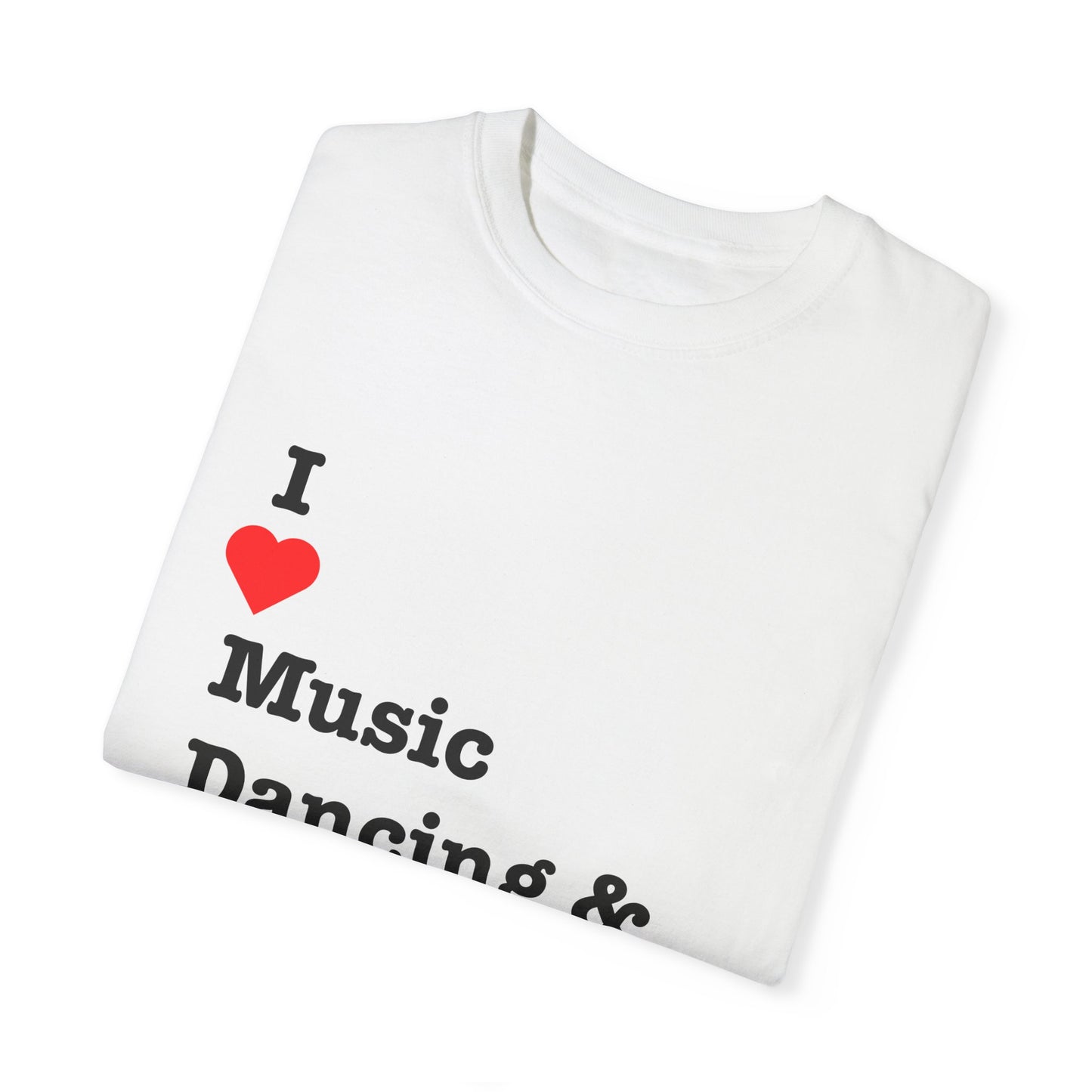 I ❤️ Music Dancing & Magical Auras (M.D.M.A). A festival-ready tee for those who vibe with music, and…other recreational activities.