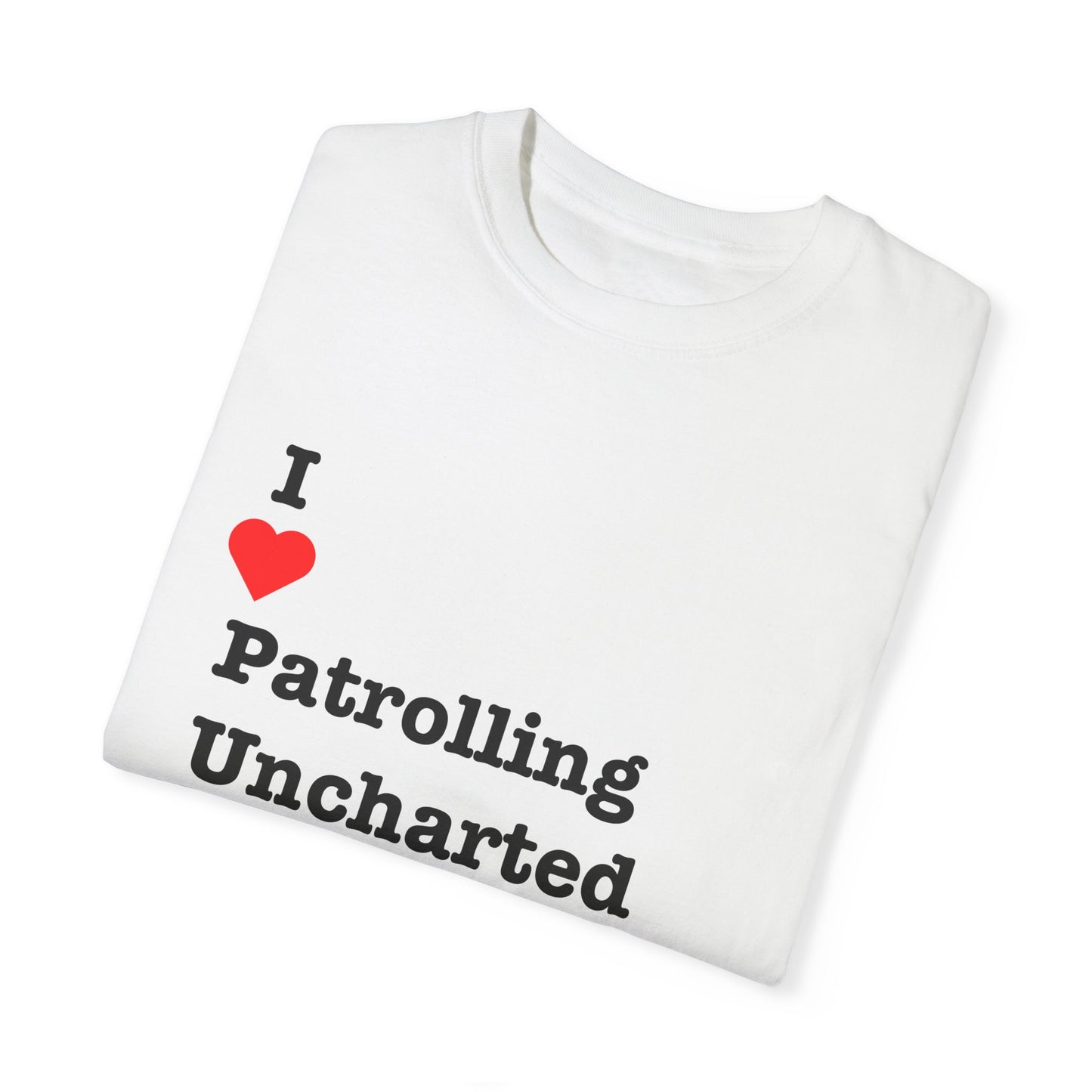 I ❤️ Patrolling Uncharted Shores Sailing Yachts (P.U.S.S.Y). For the yachties, the adventurers, and the ones who love a good acronym. Set sail in this iconic tee. 🌊