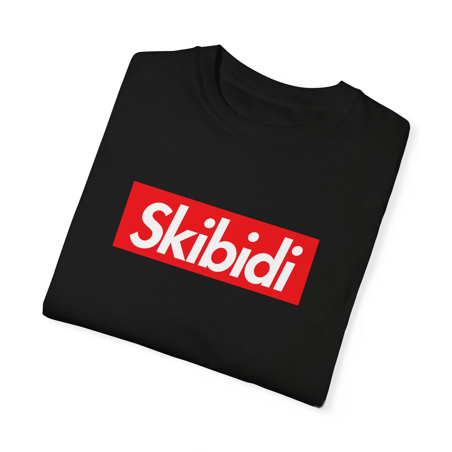 Skibidi Drip Red Box Logo Tee โ Hype Level 100