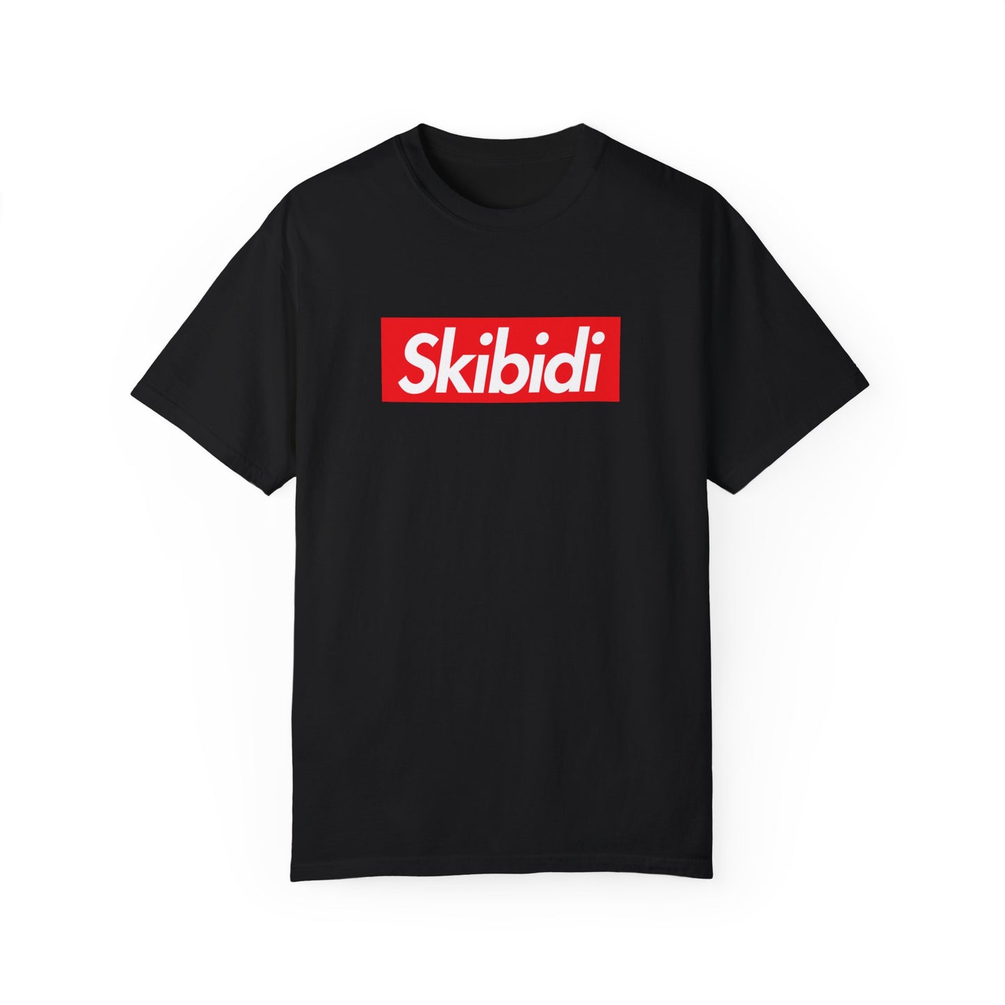 Skibidi Drip Red Box Logo Tee โ Hype Level 100