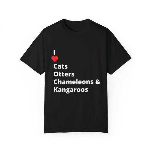 I ❤️ Cats Otters Chameleons & Kangaroos (C.O.C.K). For animal lovers. For those who love a well-placed acronym. 🐱🦦🐍🦘