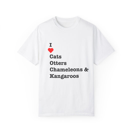I ❤️ Cats Otters Chameleons & Kangaroos (C.O.C.K). For animal lovers… or those who love a well-placed acronym. 🐱🦦🐍🦘